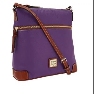 Dooney and Bourke Crossbody Purse in Purple Pebble Grain.